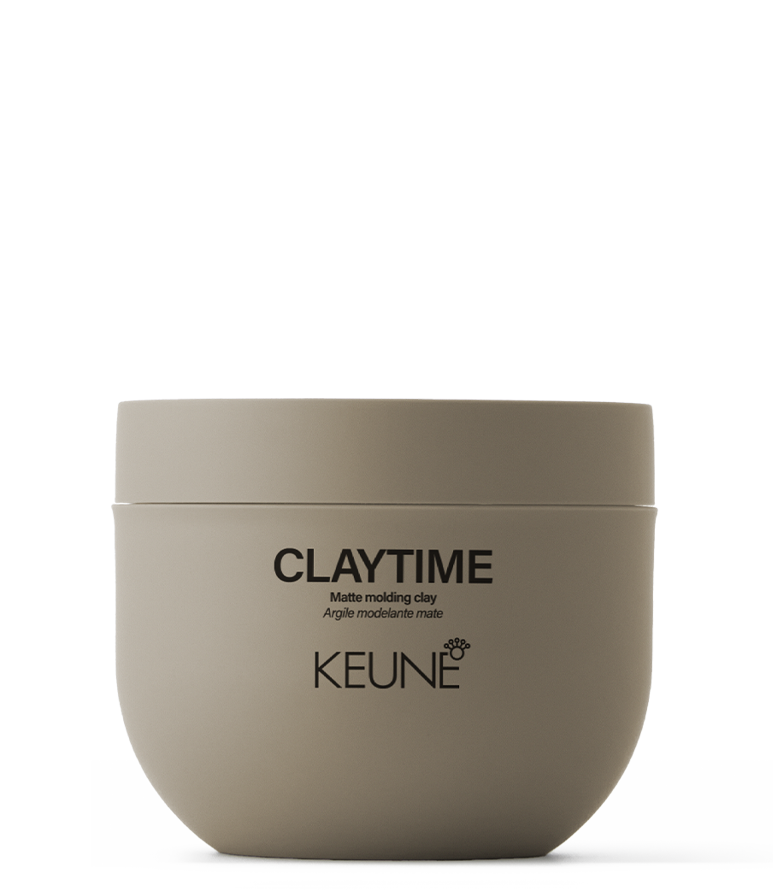 Keune Claytime Matte Molding Clay : idéal pour des textures variées, absorbe l'excès de sébum du cuir chevelu et offre une tenue souple.